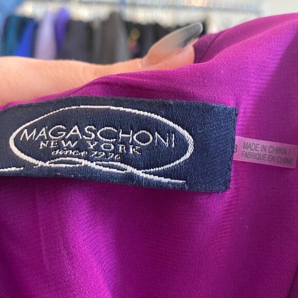 Magaschoni Purple Silk Sheath Dress Size 8 - Picture 6 of 8
